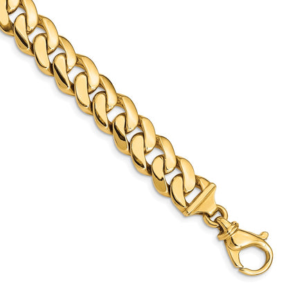 10k 10.75mm Hand-Polished Fancy Curb Link 8.5 inch Bracelet