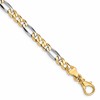 10k Two-tone 5.8mm Hand-Polished Fancy Figaro Link 8 inch Bracelet