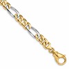 10k Two-tone 7.85mm Hand-Polished Fancy Figaro Link 8 inch Bracelet