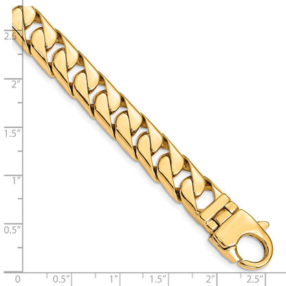10k 10.20mm Hand-polished Long Link Half Round Curb 8.25 inch Bracelet