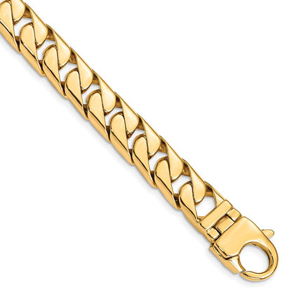 10k 10.20mm Hand-polished Long Link Half Round Curb 8.25 inch Bracelet