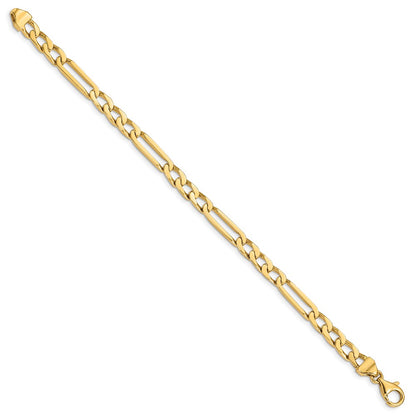 10k 5mm Hand-polished Figaro Link 8 inch Bracelet