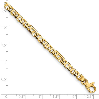 10k 4.3mm Hand-Polished Fancy Link 7 inch Bracelet