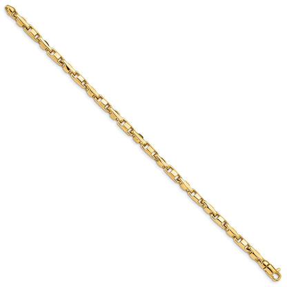 10k 4mm Hand-polished Fancy Link 7 inch Bracelet