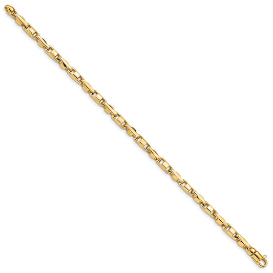 10k 4mm Hand-polished Fancy Link 8 inch Bracelet