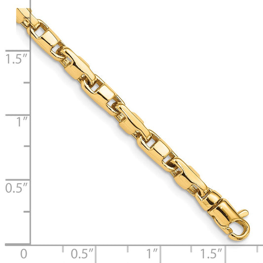 10k 4mm Hand-polished Fancy Link 7 inch Bracelet