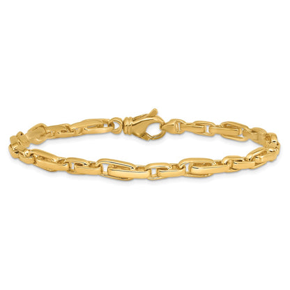 10k 5mm Hand-polished Fancy Link 8.5 inch Bracelet