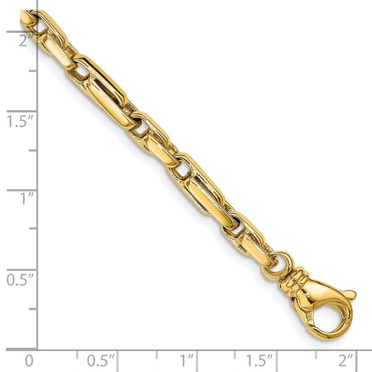 10k 5mm Hand-polished Fancy Link 8.5 inch Bracelet