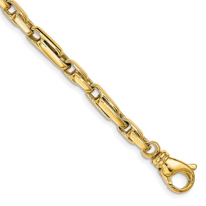 10k 5mm Hand-polished Fancy Link 8.5 inch Bracelet