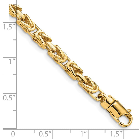 10k 4.1mm Hand-polished Byzantine Link 8.5 inch Bracelet