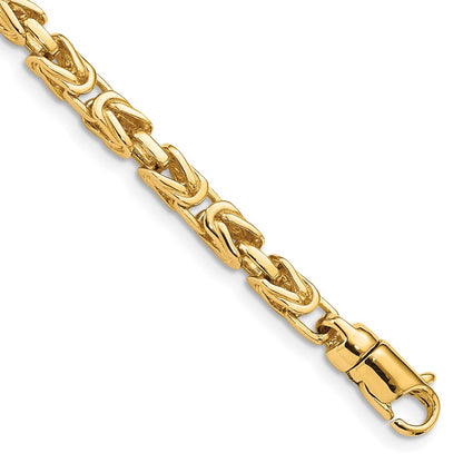 10k 4.1mm Hand-polished Byzantine Link 8.5 inch Bracelet