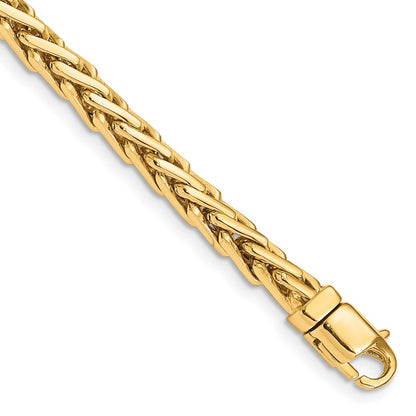 10k 4.4mm Hand-polished Flat-Edged Woven Link 8.75 inch Bracelet