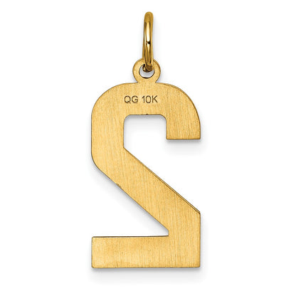 10ky Casted Large Diamond Cut Number 2 Charm