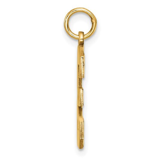 10ky Casted Large Diamond Cut Number 3 Charm