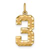 10ky Casted Large Diamond Cut Number 3 Charm