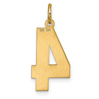 10ky Casted Large Diamond Cut Number 4 Charm