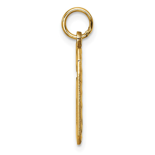 10ky Casted Large Diamond Cut Number 6 Charm