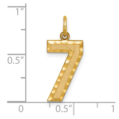 10ky Casted Large Diamond Cut Number 7 Charm