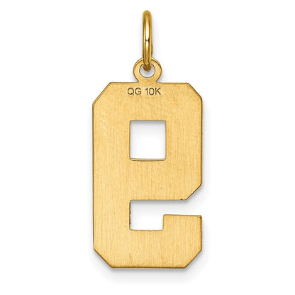 10ky Casted Large Diamond Cut Number 9 Charm