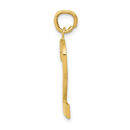 10k Large Polished Number 2 Charm