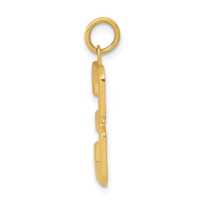 10k Large Polished Number 3 Charm
