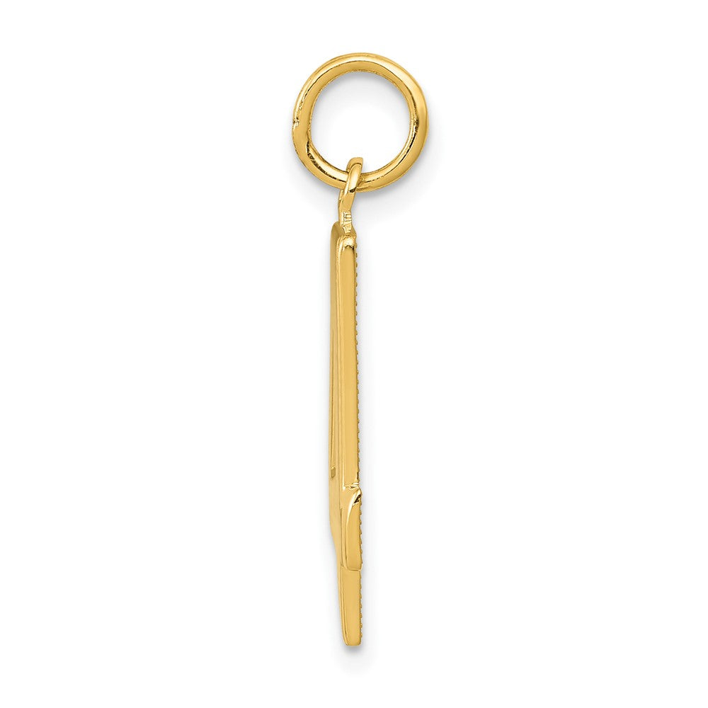 10k Large Polished Number 4 Charm