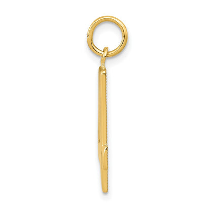 10k Large Polished Number 4 Charm