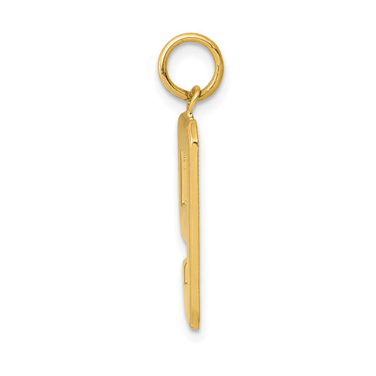 10k Large Polished Number 9 Charm