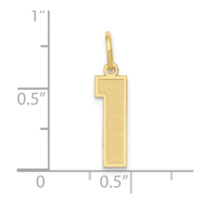 10k Medium Satin Number 1 Charm