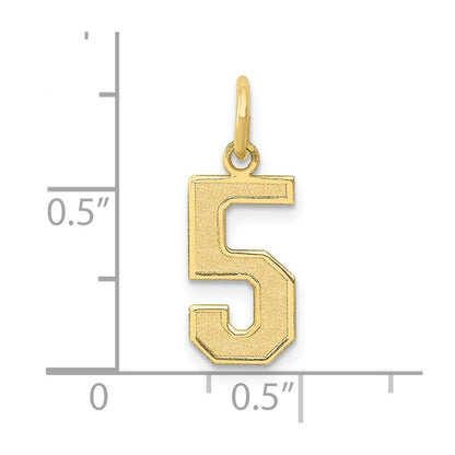 10k Medium Satin Number 5 Charm