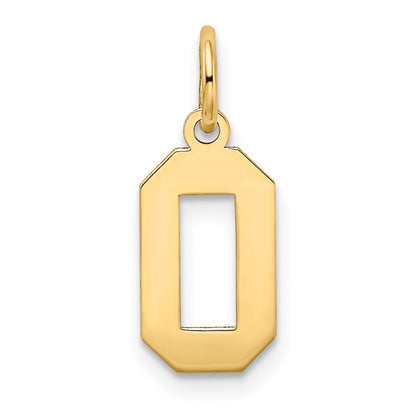 10k Small Satin Number 0 Charm