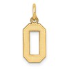 10k Small Satin Number 0 Charm