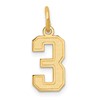 10k Small Satin Number 3 Charm