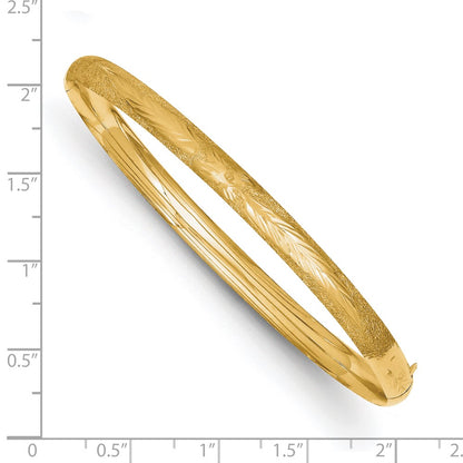 10k 3/16 Laser Cut 5mm Hinged Bangle Bracelet