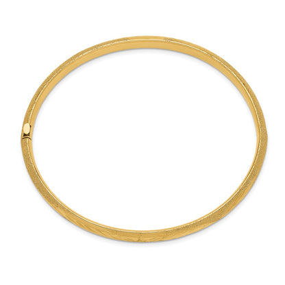 10k 4/16 Laser Cut 6mm Hinged Bangle Bracelet