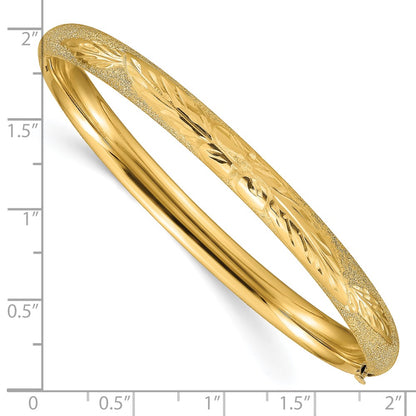10k 4/16 Laser Cut 6mm Hinged Bangle Bracelet