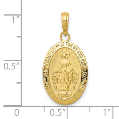10k Oval Miraculous Medal Pendant