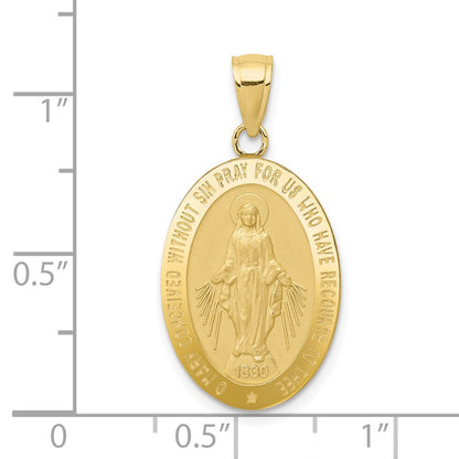 10k Oval Miraculous Medal Pendant