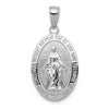 10k White Gold Oval Miraculous Medal Pendant