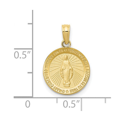 10k Round Miraculous Medal Pendant