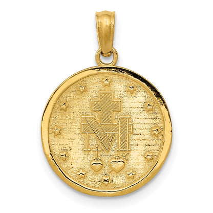 10k Round Miraculous Medal Pendant