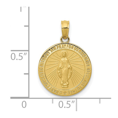 10k Round Miraculous Medal Pendant