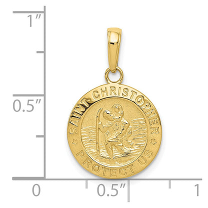 10k Saint Christopher Round Medal Charm