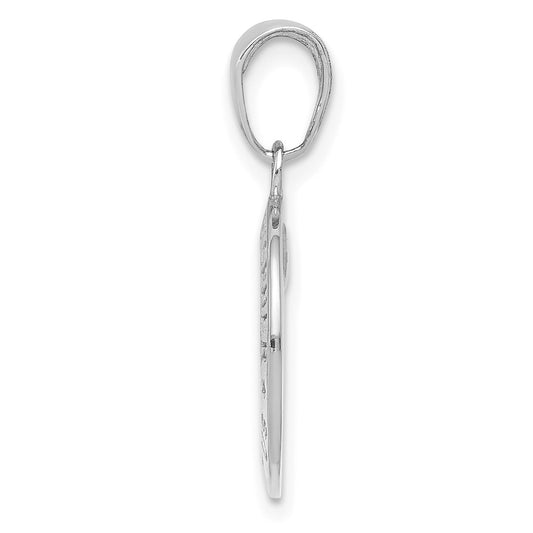 10k White Gold Saint Christopher Round Medal Charm