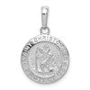 10k White Gold Saint Christopher Round Medal Charm