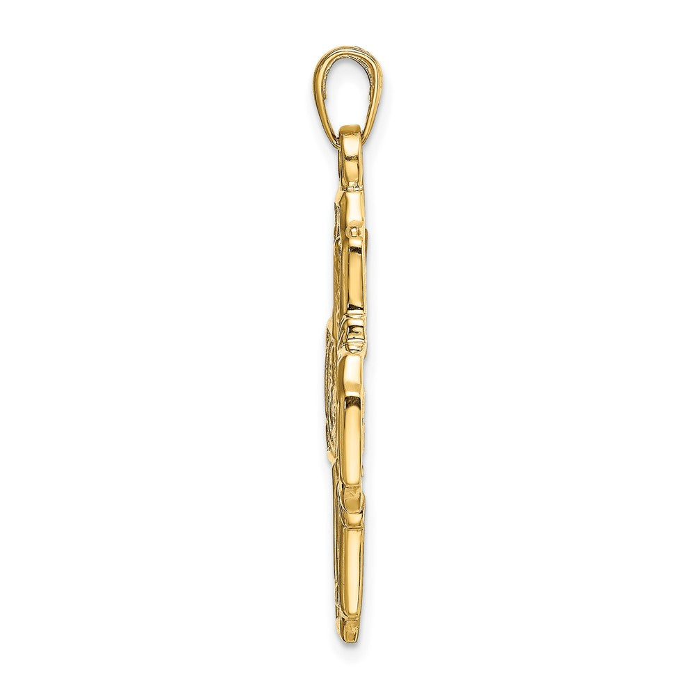 10k Large Four-Way Medal Pendant
