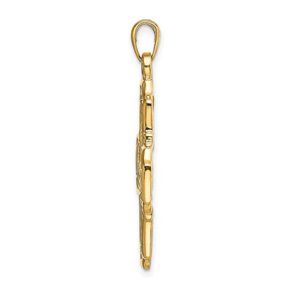 10k Large Four-Way Medal Pendant