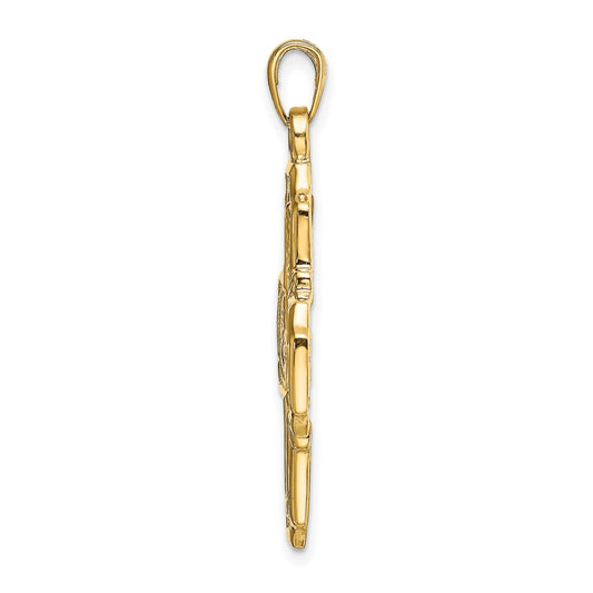 10k Large Four-Way Medal Pendant
