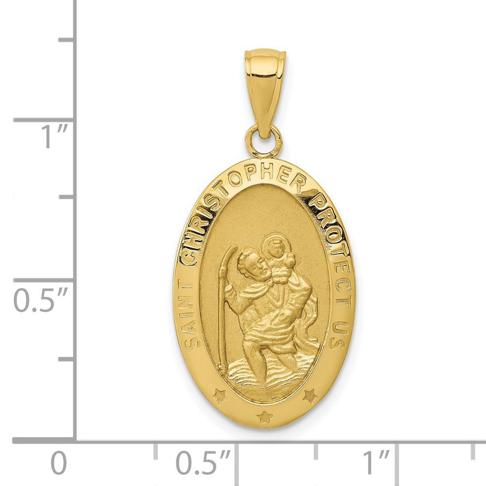 10k Oval Saint Christopher Medal Pendant