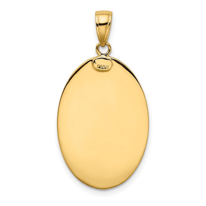 10k Large Oval Saint Christopher Medal Pendant